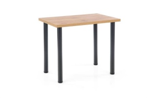 MASA DINING MODEX 2, STEJAR WOTAN/NEGRU, 90 CM, BLAT DIN PAL SI PICIOARE DIN METAL , STIL MODERN - Img 1