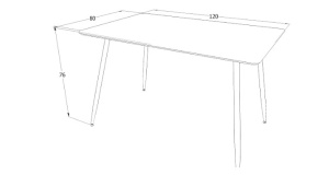 MASA DINING REMUS, 120 CM, STEJAR/NEGRU, BLAT DIN MDF SI PICIOARE DIN METAL, STIL MODERN - Img 5