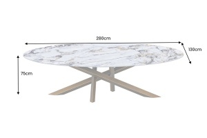 MASA DINING, SCULPTURE 280CM, CADRU DIN METAL SI BLAT DIN CERAMICA, ASPECT MARMURA, ARTIM GROUP SELECTION - Img 4