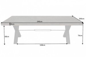 MASA DINING, THOR 240CM, COD 40443, METAL SI LEMN PIN GRI, DESIGN INDUSTRIAL - Img 7