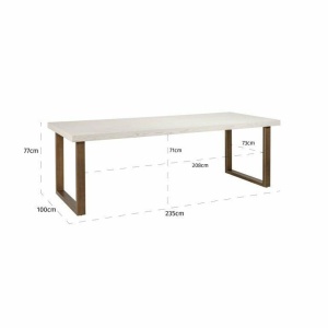 MASA DINING WHITEBONE, 235 CM, CREM/CUPRU, BLAT DIN FURNIR DE STEJAR SI PICIOARE DIN METAL, STIL MODERN, RICHMOND INTERIORS - Img 8