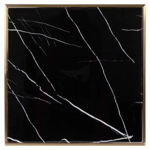 MASA DINING ZENGA, 50X50 CM, EFECT DE MARMURA NEAGRA/AURIU/NEGRU , DIN MARMURA ARTIFICIALA SI METAL, RICHMOND INTERIORS - Img 3