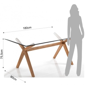 MASA ELEGANTA 180CM, KYRA-X, COD 1945, STIL MODERN, REALIZATA DIN LEMN SI STICLA - Img 3