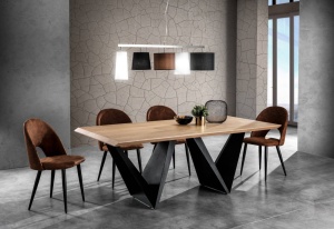 MASA ELEGANTA 200CM, CLEFT, COD 4327, STIL MODERN, REALIZATA DIN METAL SI MDF - Img 3