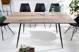 MASA EXTENSIBILA, APARTMENT 120/160CM, COD 41575, MDF INFOLIAT SI PICIOARE DIN METAL, STIL RETRO - Img 1