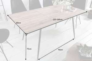 MASA EXTENSIBILA, APARTMENT 120/160CM, COD 41575, MDF INFOLIAT SI PICIOARE DIN METAL, STIL RETRO - Img 7