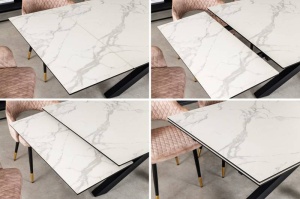 MASA EXTENSIBILA DE LUX 180-220-260CM, METAL, STICLA SI CERAMICA, ASPECT MARMURA, ARTIM GROUP SELECTION - Img 3