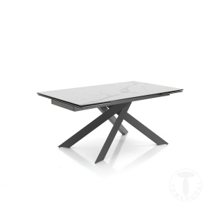 MASA EXTENSIBILA DIN CERAMICA 160/240CM, GIUKI, COD 3871, STIL MODERN, REALIZATA DIN METAL SI CERAMICA