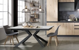 MASA EXTENSIBILA DIN CERAMICA 160/240CM, TIPS EVOLUTION, COD 3825, STIL MODERN, REALIZATA DIN METAL SI CERAMICA - Img 5