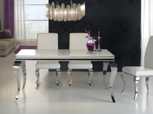 MASA LIVING, BARROQUE 168CM, COD 792219 / 20701, DIN METAL SI STICLA SECURIZATA DESIGN MODERN SCHULLER