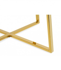 MASA LIVING CARAT, DIN METAL AURIU SI MDF INFOLIAT, CU FECT MARMURA, STIL MODERN - Img 3