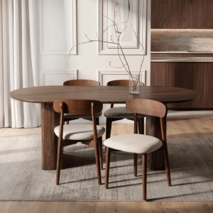 MASA OVALA 200CM, ARTIM MEBLE, REALIZATA DIN MDF, CULOARE NUC, STIL MODERN