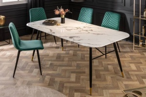MASA STIL MODERN 140CM , PARIS, COD 41881, BLAT STICLA SI METAL