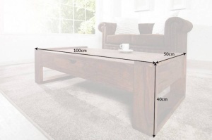 MASUTA DE CAFEA 100CM, BIG MARKANT, DIN LEMN MASIV SHEESHAM, COD 40279 - Img 7