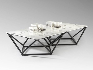 MASUTA DE CAFEA 100CM, LUMA, 246729, DIN METAL SI PIATRA ARTIFICIALA, STIL MODERN, SCHULLER - Img 4