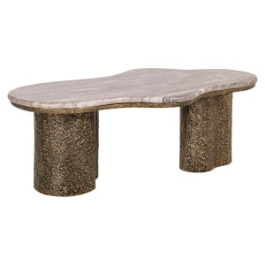 MASUTA DE CAFEA ABANDOS, 214054, CONFECTIONATA DIN MARMURA, ALUMINIU SI MDF, ALAMA ANTICHIZATA, STIL MODERN