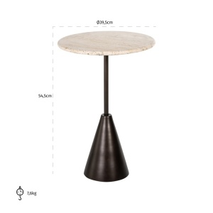MASUTA DE CAFEA AVALON, 7667, CONFECTIONATA DIN METAL, PLACAJ SI TRAVERTIN, STIL MODERN - Img 3