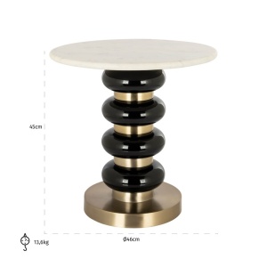 MASUTA DE CAFEA BOANN BLACK 46Ø, 825289, CONFECTIONATA DIN ALUMINIU, STICLA SI MARMURA DE BANSWARA, STIL MODERN - Img 4