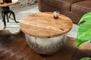 MASUTA DE CAFEA, CU SPATIU DE DEPOZITARE, DRUMP STORAGE, COD 38949 DESIGN VINTAGE - Img 1