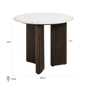MASUTA DE CAFEA MAYFIELD 55 CM, 7774, CONFECTIONATA DIN LEMN DE MANGO SI MARMURA DE MORCHANA, STIL MODERN - Img 4