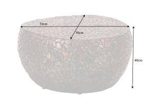 MASUTA DE CAFEA MODERNA, STONE MOSAIC 72CM, DIN METAL - Img 6