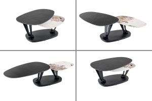 MASUTA DE CAFEA, MOVEMENT 95-160CM, DIN METAL SI CERAMICA, NEGRU/ASPECT PIATRA, ARTIM GROUP SELECTION - Img 8
