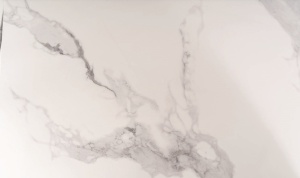 MASUTA DE CAFEA PRINCE A, 120 CM, EFECT DE MARMURA ALBA/CROM, BLAT DIN CERAMICA SI CADRU DIN METAL, STIL MODERN - Img 2