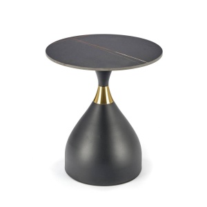 MASUTA DE CAFEA SCALITA, EFECT DE MARMURA NEAGRA/NEGRU/AURIU, DIN CERAMICA SI METAL, STIL MODERN - Img 7