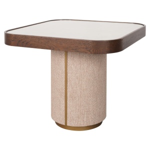 MASUTA DE CAFEA WILLOX, 214290, CONFECTIONATA DIN LEMN MASIV DE STEJAR, PAL, TEXTIL, METAL SI STICLA, MARO SI BEJ, STIL MODERN - Img 4