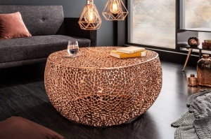 MASUTA MODERNA, DIN METAL, LEAF 80CM, CULOARE CUPRU
