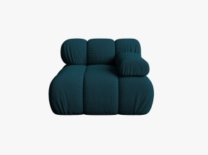 MODUL CANAPEA BELLIS, PE DREAPTA, ALBASTRU MARIN, CU TAPITERIE DIN TEXTIL 3D SONIC, MICADONI
