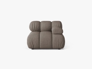MODUL CANAPEA BELLIS, PE DREAPTA, CAPPUCCINO, CU TAPITERIE DIN TEXTIL STRUCTURAT LIBERTY, MICADONI