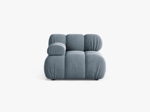MODUL CANAPEA BELLIS, PE STANGA, ALBASTRU DESCHIS, CU TAPITERIE DIN CATIFEA BLUVEL, MICADONI