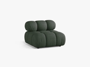 MODUL CANAPEA BELLIS, VERDE INCHIS, CU TAPITERIE DIN TEXTIL STRUCTURAT LIBERTY, MICADONI - Img 2
