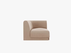 MODUL CANAPEA MILEY, CAPPUCCINO, CU TAPITERIE DIN CATIFEA BLUVEL, MICADONI
