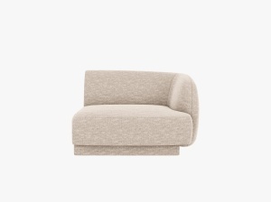 MODUL CANAPEA MILEY, PE DREAPTA, BEJ, CU TAPITERIE DIN TEXTIL CHENILLE HAGA, MICADONI
