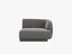 MODUL CANAPEA MILEY, PE DREAPTA, GRI DESCHIS, CU TAPITERIE DIN CATIFEA BLUVEL, MICADONI