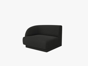 MODUL CANAPEA MILEY, PE STANGA, NEGRU, CU TAPITERIE DIN TEXTIL BOUCLE BALOO, MICADONI - Img 2