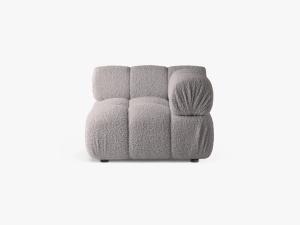 MODUL COLTAR BELLIS, GRI DESCHIS, CU TAPITERIE DIN TEXTIL BOUCLE ROLF, MICADONI