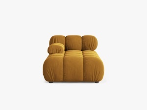 MODUL SEZLONG COLTAR BELLIS, PE STANGA, GALBEN, CU TAPITERIE DIN CATIFEA BLUVEL, MICADONI