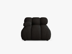 MODUL SEZLONG COLTAR BELLIS, PE STANGA, NEGRU, CU TAPITERIE DIN TEXTIL STRUCTURAT LIBERTY, MICADONI