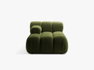 MODUL SEZLONG COLTAR BELLIS, PE STANGA, VERDE, CU TAPITERIE DIN TEXTIL BOUCLE ROLF, MICADONI