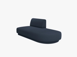 MODUL SEZLONG MILEY, PE DREAPTA, ALBASTRU INCHIS, CU TAPITERIE DIN TEXTIL BOUCLE BALOO, MICADONI