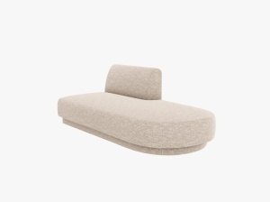 MODUL SEZLONG MILEY, PE DREAPTA, BEJ, CU TAPITERIE DIN TEXTIL CHENILLE HAGA, MICADONI