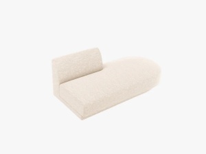 MODUL SEZLONG MILEY, PE DREAPTA, BEJ DESCHIS, CU TAPITERIE CHENILLE HAGA, MICADONI - Img 3