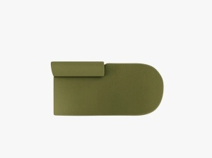 MODUL SEZLONG MILEY, PE DREAPTA, VERDE MASLINIU INCHIS, CU TAPITERIE DIN TEXTIL BOUCLE BALOO, MICADONI - Img 3