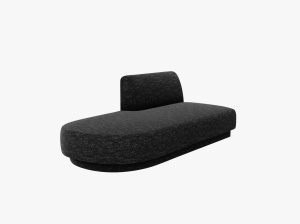 MODUL SEZLONG MILEY, PE STANGA, GRI ANTRACIT, CU TAPITERIE DIN TEXTIL CHENILLE EDEN, MICADONI