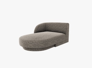 MODUL SEZLONG MILEY, PE STANGA, GRI, CU TAPITERIE DIN TEXTIL CHENILLE HAGA, MICADONI