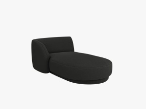 MODUL SEZLONG MILEY, PE STANGA, NEGRU, CU TAPITERIE DIN TEXTIL BOUCLE BALOO - Img 2
