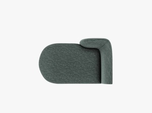 MODUL SEZLONG MILEY, PE STANGA, VERDE BENZINA, CU TAPITERIE DIN TEXTIL CHENILLE HAGA, MICADONI - Img 4
